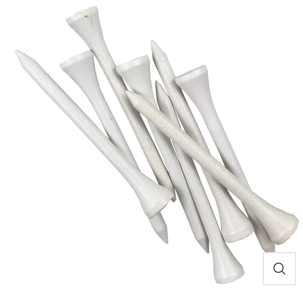 White wood golf tees , 2.75 inches long, new, total of 140